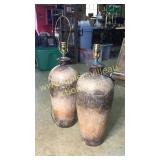 Pair of Tall southwestern lamps