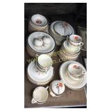 Vintage triumph by Limoges vermillion rose dishes