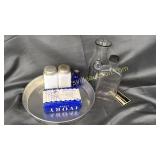 Vintage bottles, shakers and ivory soap