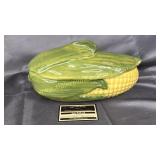 Shawnee corn serving bowl with lid