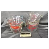 Fire king and Pyrex measuring cups