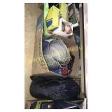 Boxes of household items and air mattress