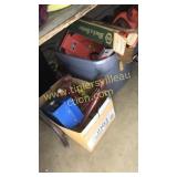 Two boxes of tools and shop items