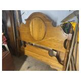 Oak carved bed