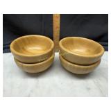 Set of 4 pampered chef bamboo petite snack bowls