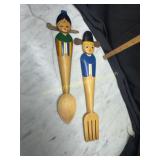 Korean souvenir hanging wooden spoon/fork hand