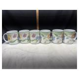Set of 6 Coventry secret garden mugs