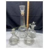 Cruets and decanter