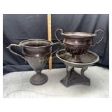 2 urns and stand
