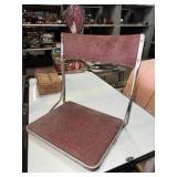 Vintage vinyl tweed folding seat