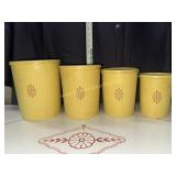 Vintage Tupperware set of 4 Servalier yellow