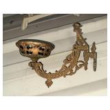Antique cast iron oil lamp bracket wall sconce