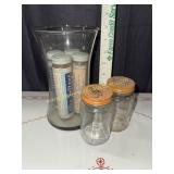Vintage coffee jars and alka seltzer tubes