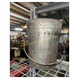 Galvanized metal bucket
