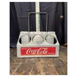 Vintage aluminum Coca-Cola 6pk bottle caddy