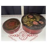 2 vintage candy tins