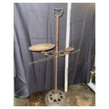 Antique cast iron ashtray smoking stand