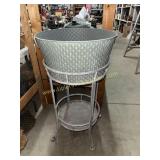 Metal beverage server on stand