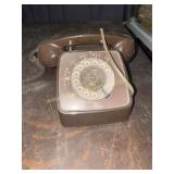 Vintage brown rotary telephone