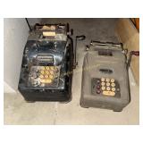 2 vintage adding machines