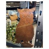 Midcentury carved owl wall plaque