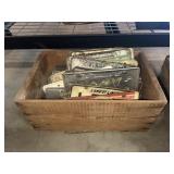 Crate of car license plates