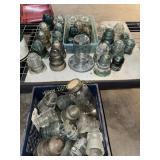 Large collection of glass insulators
