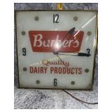 Barberï¿½s Dairy advertising Pam clock dated 1960