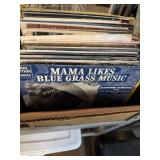 Box of vinyl records- blue grass and gospel