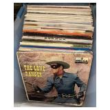Tote of vinyl records- TV, musicals, Hank