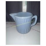 Blue stoneware cream pitcher