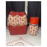 1950s vinyl lunch bag and matching thermos