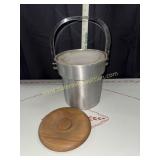 Aluminum Borkville ice bucket with stoneware