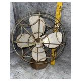 Antique fan with webbed cage