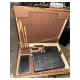 Vintage Japanese Suzuribako writing box with ink