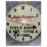 Auto Ownerï¿½s insurance advertising clock