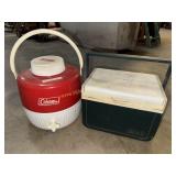 Coleman water jug and lunch cooler