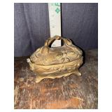 Victorian art nouveau jewelry casket trinket box