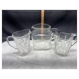 3 juice and cream pitchers