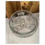 Heavy cut crystal footed bowl