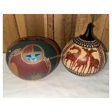 Folk art gourds African and southwestern