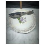 Violet cake plate and serving pieces