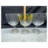 3 vintage goblets