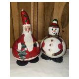 Hand painted Santa and snowman gourd Christmas