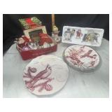 Christmas items vintage and modern- ornaments,