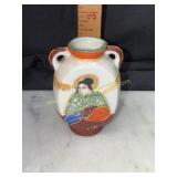 Small occupied japan moriage bud vase