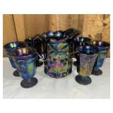 Mosser carnival cobalt cherry and cable water set