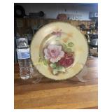 Hand painted rose plate