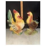 Royal Copley rooster and hen