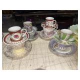 8 vintage dainty demitasse cup and saucers